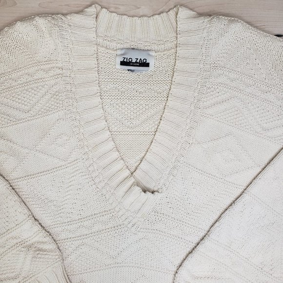 Vintage Cream V-Neck Sweater - Picture 1 of 15